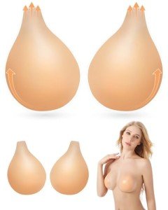 PHODIL Sticky Bra Push Up 2 Pairs,Adhesive Bras Invisible Strapless Backless Bras for Women XL(Fit Cup C/D)
