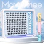 Lash Clusters Kit Wispy Cluster Eyelash Extensions Natural Individual Lashes Extension 8-16MM Short Cluster Lashes C Curl Eyelash Clusters Spikes 120 Pcs Spiky DIY Lash Kit for Everyday Wear