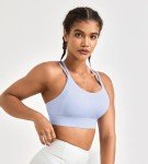 ULTREAGLE Strappy Sports Bras for Women - Open Back Padded Yoga Gym Bra Low Impact Womens Workout Tops