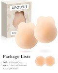APOWUS Sticky Bra Push Up,Adhesive Bras, Nipple Covers with Lift for Backless Strapless Dress