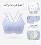 ULTREAGLE Strappy Sports Bras for Women - Open Back Padded Yoga Gym Bra Low Impact Womens Workout Tops