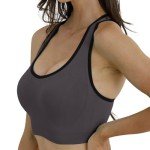 Match Racerback Sports Bras for Women – Padded Seamless Strappy Workout Tops for Yoga Gym Runing Fitness Sports Bras (1 Pack of 4(Black/Black/Gray-Brown/Sky-Blue), Medium)