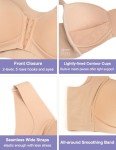 FallSweet Front Closure Wireless Bras Seamless Smooth Hide Back Fat Bra, Beige, 36C