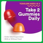 SmartyPants Organic Toddler Multivitamin Gummies: Omega 3 (ALA), Vitamin D3, C, Vitamin B12, B6, A, K & Zinc for Immune Support, Biotin, Vegetarian, Two Fruit Flavors, 60 Count (30 Day Supply)