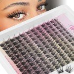 Natural Lash Clusters Wispy Eyelash Clusters C-Curly Individual Lashes 8-16 mm Cluster Eyelash Extensions Natural Look Lash Extension with Thin Lash Band by WTVANE