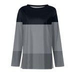 EKIYVO Long Sleeve Shirts for Women Crew Neck Cotton Tops Ladies Petite Tee Gray Large 419