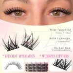 Natural Lash Clusters Wispy Eyelash Clusters C-Curly Individual Lashes 8-16 mm Cluster Eyelash Extensions Natural Look Lash Extension with Thin Lash Band by WTVANE