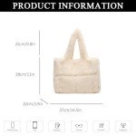 Extolove Fluffy Tote Bag Large Fur Purses for Women Winter Fuzzy Totes Furry Shoulder Handbag Plush Bags (C White)