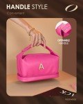 Vogewood Bridesmaid Proposal Gifts Gift Ideas, Travel Makeup Bag with Handle, Initial Double Layer Cosmetic Bag with Makeup Brush Organizer, Cute Cosmetic Pouch for Women, Gifts for Friends Female Mom