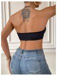 MakeMeChic Women's Lace Bralette Triangle Sexy Bras Deep V Front Closure Bra Black Lace C Small