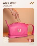 Vogewood Bridesmaid Proposal Gifts Gift Ideas, Travel Makeup Bag with Handle, Initial Double Layer Cosmetic Bag with Makeup Brush Organizer, Cute Cosmetic Pouch for Women, Gifts for Friends Female Mom
