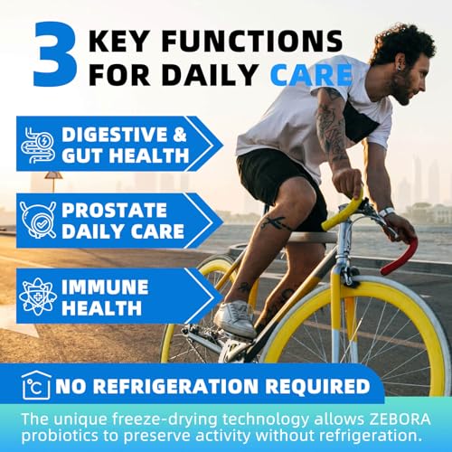 Probiotics for Men 100 Billion CFU - Probiotics for Digestive Health, Men's Probiotics Supplement, Prebiotics & Enzymes, for Prostate Health with Saw Palmetto, Weight Management | 90 Veg Capsules