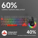 TMKB T68-C HE Rapid Trigger Gaming Keyboard - Hall Effect Magnetic Switches with Adjustable Actuation, 8000 Hz Polling Rate, 60% Hot-Swappable Compact for FPS/RTS Gamers (Black/Red)