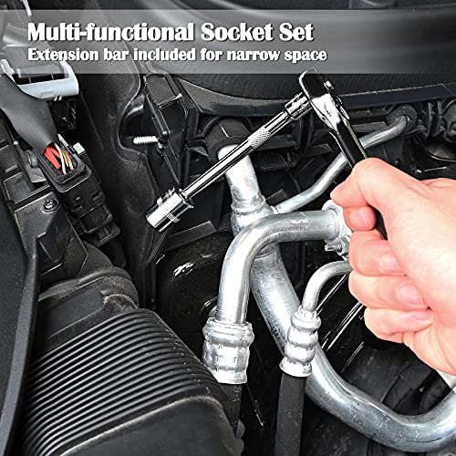 Egofine 46 Piece Socket Ratchet Set with Case