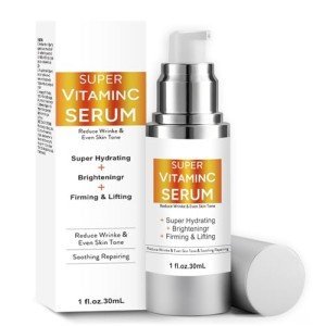 Super Vitamin C Serum for Women Over 70: Advanced Anti-Aging Vitamin C, Niacinamide, Vitamin E & Caffeine Formula，Hydrates, Firms, Lifts, Targets Wrinkles & Dark Spots, 1.0 fl. oz.