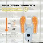 Boot Dryer Shoe Dryer, Glove Dryer and Boot Warmer Heat Blower, with Intelligent Timer(30-60-120min) for Work Boot Ski Sneaker 90° Bendable Adjustable(White)