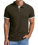 Sailwind Men's Waffle Knit Short Sleeve Casual Polo Shirts Army Green