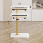 Sofa Couch Arm Table Tv Tray Small Bed Stand C Shaped Side End Tables for Living Room, Bedroom, Marble