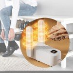 Boot Dryer Shoe Dryer, Glove Dryer and Boot Warmer Heat Blower, with Intelligent Timer(30-60-120min) for Work Boot Ski Sneaker 90° Bendable Adjustable(White)