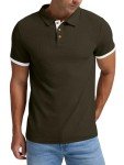 Sailwind Men's Waffle Knit Short Sleeve Casual Polo Shirts Army Green