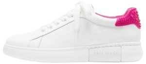kate spade new york Women's Lift Crystal Lace Up Sneaker, Optic White/Vivid Snap D, 7.5