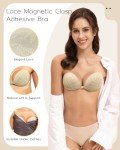 Niidor Adhesive Bra Sticky Bra Strapless Backless Invisible Push Up Bras for Women,Comfort Fit for Backless Dresses, Tops & Wedding Deep Nude