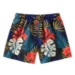 Boys Swim Trunks Toddler Broad Swim Shorts Quick Dry Kids Swim Bathing Suit Boys Swim Set Blue Red Leaves 7-8 Years 140