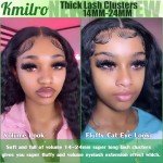 Kmilro Fluffy Lash Clusters Kit 14-24mm Thick Long Cluster Eyelash Extensions Kit 180D D Curl Volume DIY Lash Extension 240pcs Soft Wispy Individual Lashes Kit with Bond and Seal Lash Tweezers