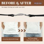 WERFORU 4 Pack Women Skinny Elastic Waist Belt Stretchy Thin Belt for Dress Jeans.D-Black+Brown+Blue+Coffee,Fit Waist Size 29-34 Inches