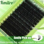 Kmilro Fluffy Lash Clusters Kit 14-24mm Thick Long Cluster Eyelash Extensions Kit 180D D Curl Volume DIY Lash Extension 240pcs Soft Wispy Individual Lashes Kit with Bond and Seal Lash Tweezers