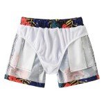 Boys Swim Trunks Toddler Broad Swim Shorts Quick Dry Kids Swim Bathing Suit Boys Swim Set Blue Red Leaves 7-8 Years 140