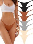 linccure Seamless G-string Thongs for Women - No Show Thong Underwear Stretch Breathable Low Rise Panties 8 Pack (US, Alpha, Small, Regular, Regular, D-8 Pack 4 Colors)