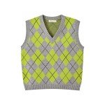 Hyipels Women's Sweater Vest,Y2K Sleeveless Pattern Preppy Style Knitted Crop Tank Top for Girl