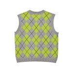 Hyipels Women's Sweater Vest,Y2K Sleeveless Pattern Preppy Style Knitted Crop Tank Top for Girl
