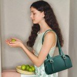 Keyli Shoulder Bag for women Swing polene bags Leather Designer Shoulder Handbag Top-Handle Luxury Purse with Adjustable Strap Green