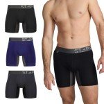 STEP ONE Mens Boxers Shorts, 3 Pack, Anti Chafing Underwear for Men, Moisture-Wicking Boxer Shorts with 3D Pouch Mixed Pack X-Large