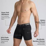 STEP ONE Mens Boxers Shorts, 3 Pack, Anti Chafing Underwear for Men, Moisture-Wicking Boxer Shorts with 3D Pouch Mixed Pack X-Large