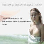 Meigry Nipple Covers for Women Strapless Sticky Bra Push UP Adhesive Pasties Silicone Reusable, 1 Pairs Creme