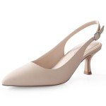 Ankis Slingback Heels for Women Closed Toe Women's Pumps Kitten Heel Wedding Party Casual Dress Shoes