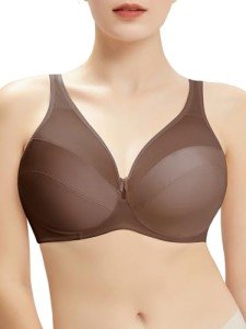 Supportive Bras for Women Large Bust Full Coverage Plus Size Push up Bras for Women Underwire Bra for Large Breasted Womens Plus Size Minimizer Bra Lift up Full Support Coffee Brown 42D 42 D