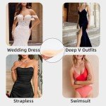 Meigry Nipple Covers for Women Strapless Sticky Bra Push UP Adhesive Pasties Silicone Reusable, 1 Pairs Creme