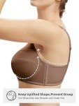 Supportive Bras for Women Large Bust Full Coverage Plus Size Push up Bras for Women Underwire Bra for Large Breasted Womens Plus Size Minimizer Bra Lift up Full Support Coffee Brown 42D 42 D
