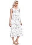 IZZY + TOBY Gown For Women Sleeveless Cotton Nightgowns S-XXXL Soft Nightgowns For Women Purple Flower