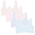 SIAEYINFY Girls Bra, 4PCS Girls Training Bra Cotton Bralette Seamless Cami Crop Bras (US, Age, 8 Years, 4 Packs Style D)