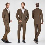 Men's 4 Piece 1920s Suit One Button Vintage Suit,Jacket Vest Pants with Hat(L,Z3727BN)