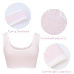 SIAEYINFY Girls Bra, 4PCS Girls Training Bra Cotton Bralette Seamless Cami Crop Bras (US, Age, 8 Years, 4 Packs Style D)