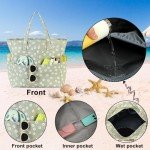 Waterproof Beach Tote Pool Bags for Women Ladies Extra Large Gym Tote Carry On Bag With Wet Compartment for Weekender Travel