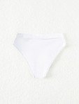 Fanuerg Women's Bikini Bottom Cross V Cut Front Swimsuit Full Coverage Swim Bathing Suit Bottoms White XS