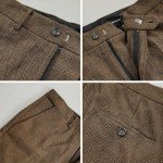 Men's 4 Piece 1920s Suit One Button Vintage Suit,Jacket Vest Pants with Hat(L,Z3727BN)