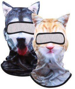 3D Cat Ski Balaclava Sheisty Face Mask with Ears Cute Animal Ski Mask for Music Festivals Raves Party Outdoor Activities 2pack cat+Dog